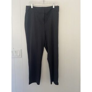 CHICO'S Black & White Pinstripe Dress Pants Size 1 (8/10)  Slimming
